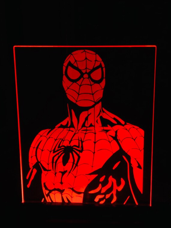 edge lit led sign spider man led edge lit 8x 6 etsy