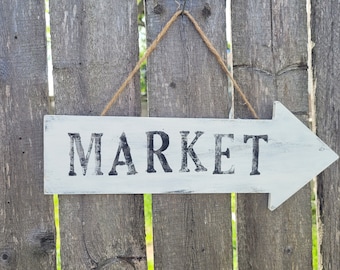 Market Sign, Flea Market, Farmers Market, Vegetable Market, Flower Market, Market Fresh Produce, Farm Decor, Rustic Kitchen Sign, Homegrown