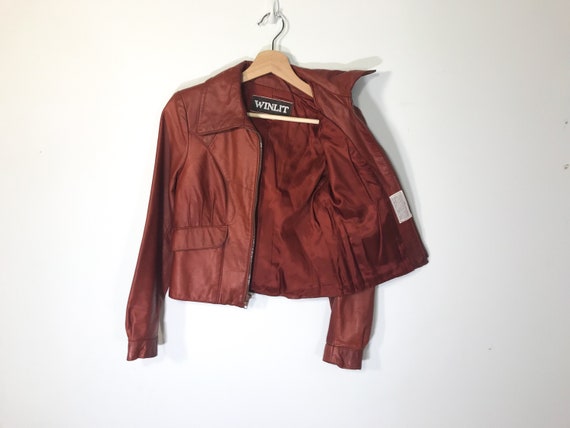 Vintage Full-Grain Leather 100% Red Maroon Burgund