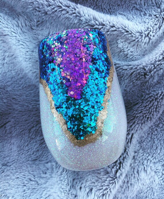 Custom Glitter Geode Epoxy Wine Tumbler Cup Personalized Gift Etsy