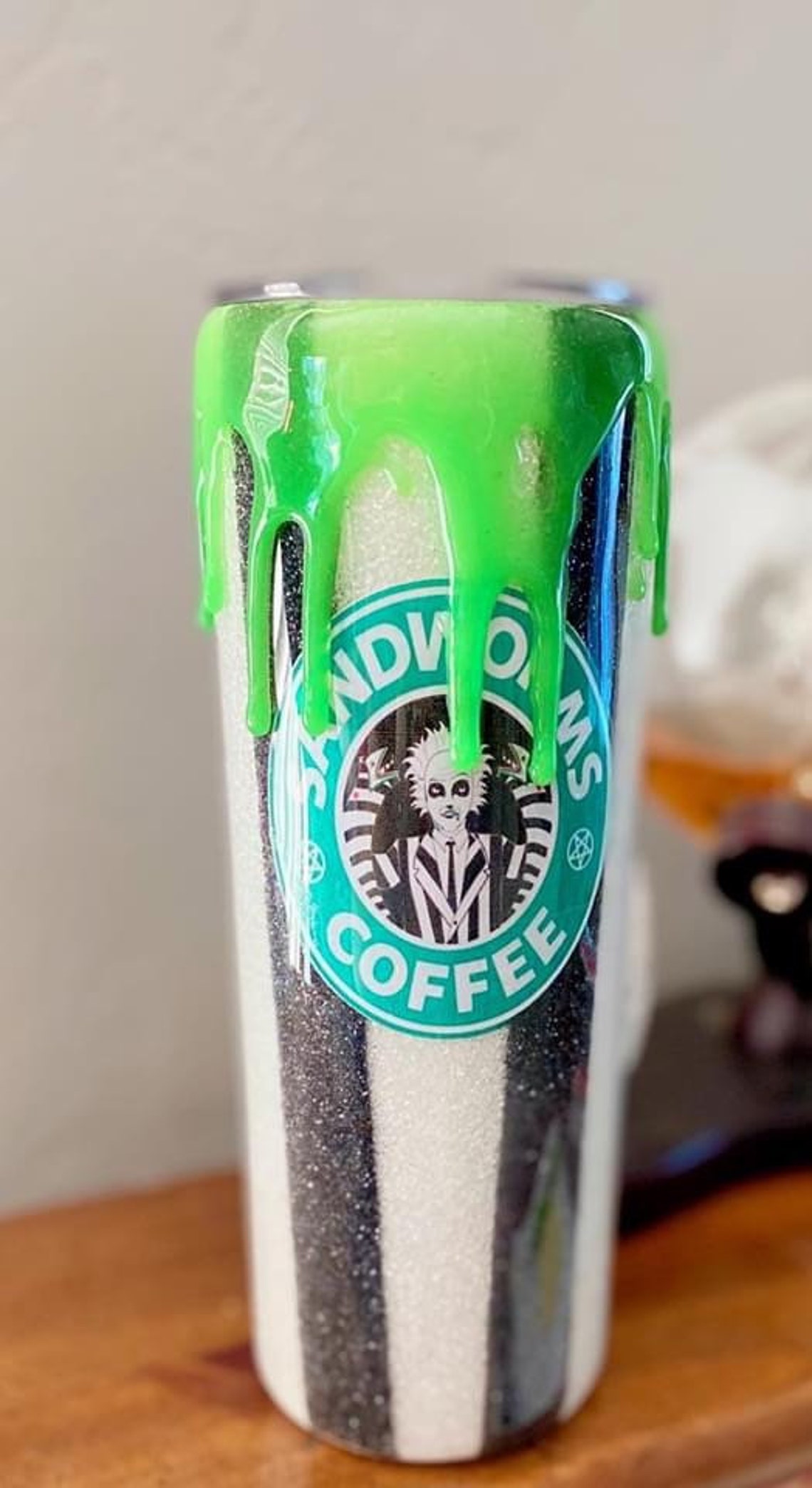 Glitter Epoxy Halloween Glow Drip Coffee Tumbler Cup Etsy UK