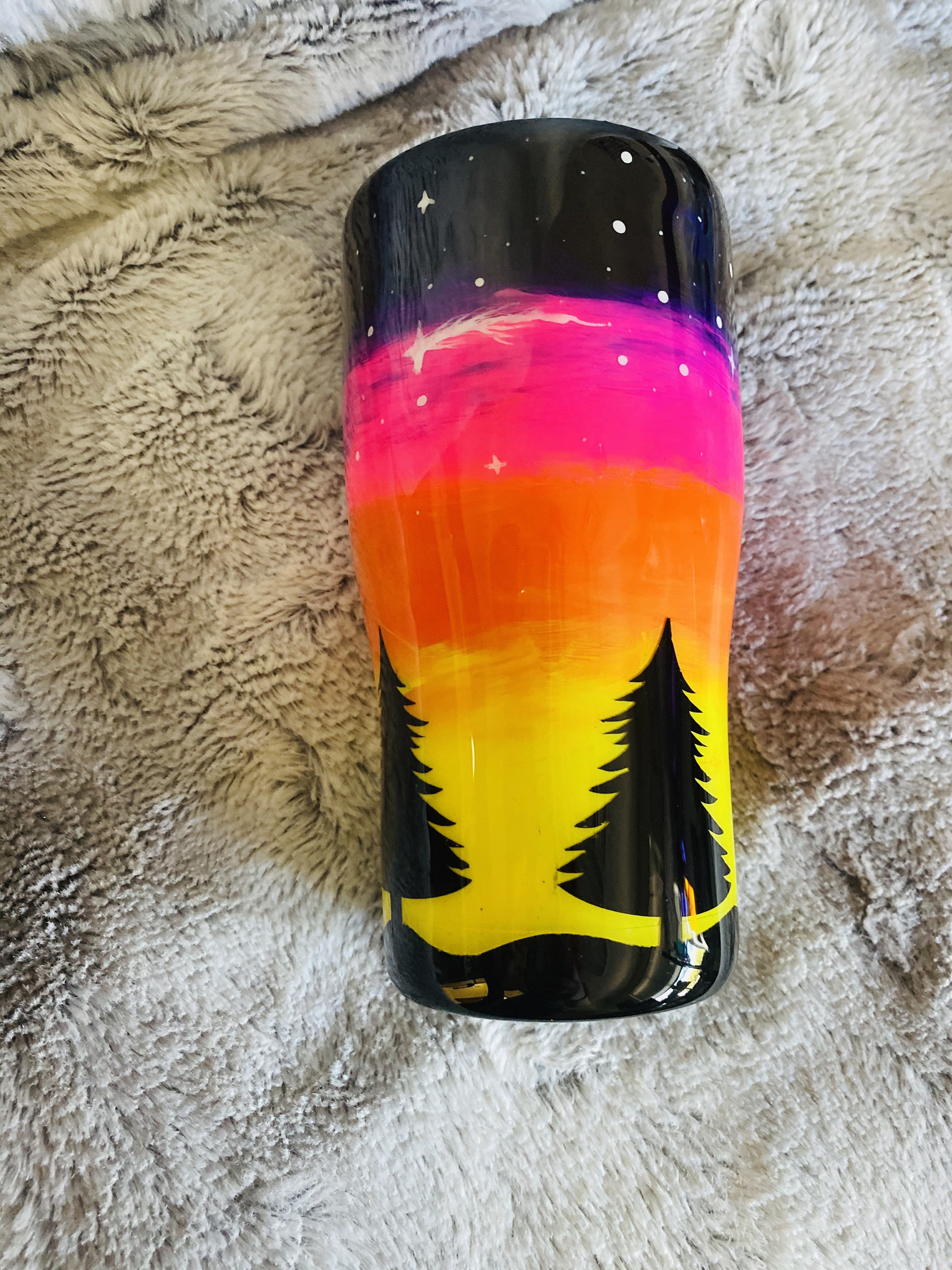 Custom hand painted sunset tumbler epoxy tumbler custom Etsy