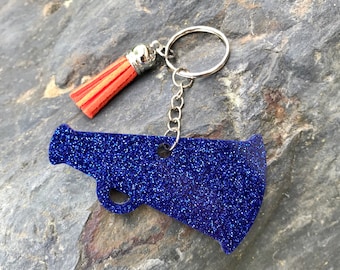 Megaphone Cheer Keychain w Tassel