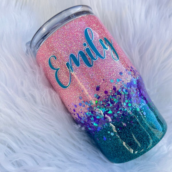 Sparkle Pink Kids Glitter Tumbler 14oz