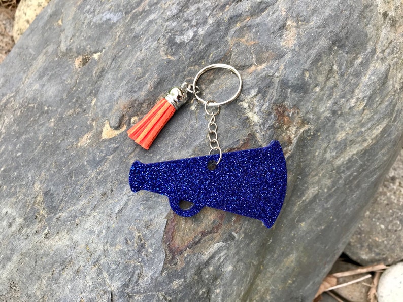 Megaphone Cheer Keychain w Tassel