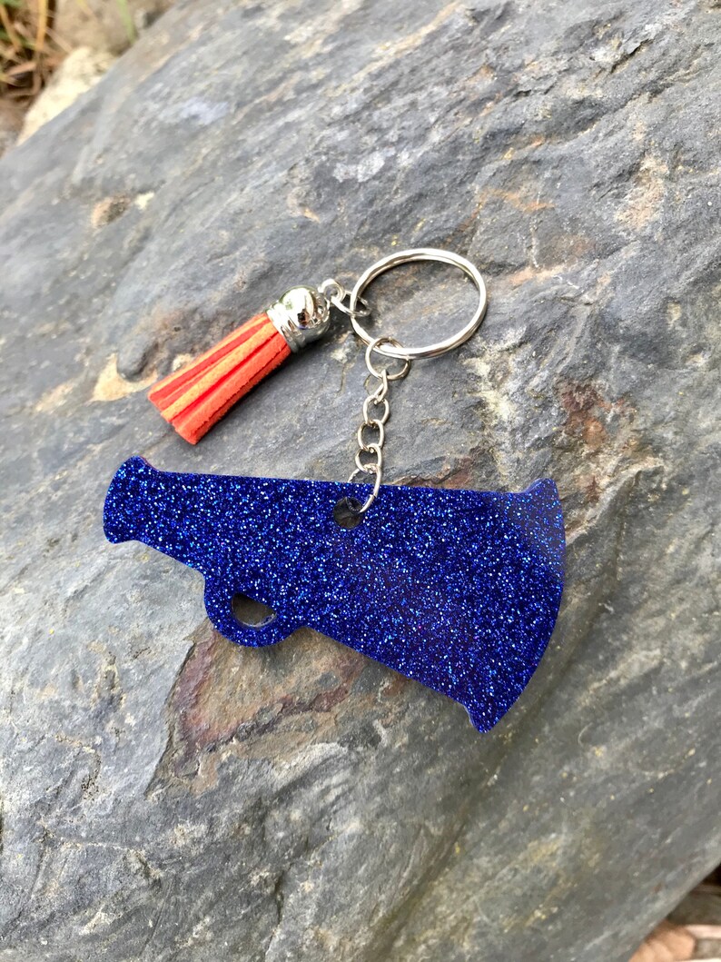 Megaphone Cheer Keychain w Tassel