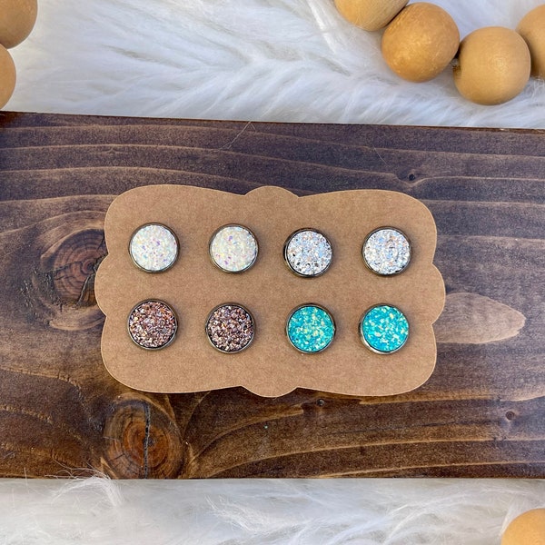 Druzy Ohrstecker Set 10mm