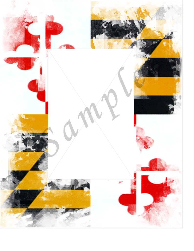 Maryland Printable Photo Mat, 8x10 Photo Mat for 4x6 Photo, Digital ...