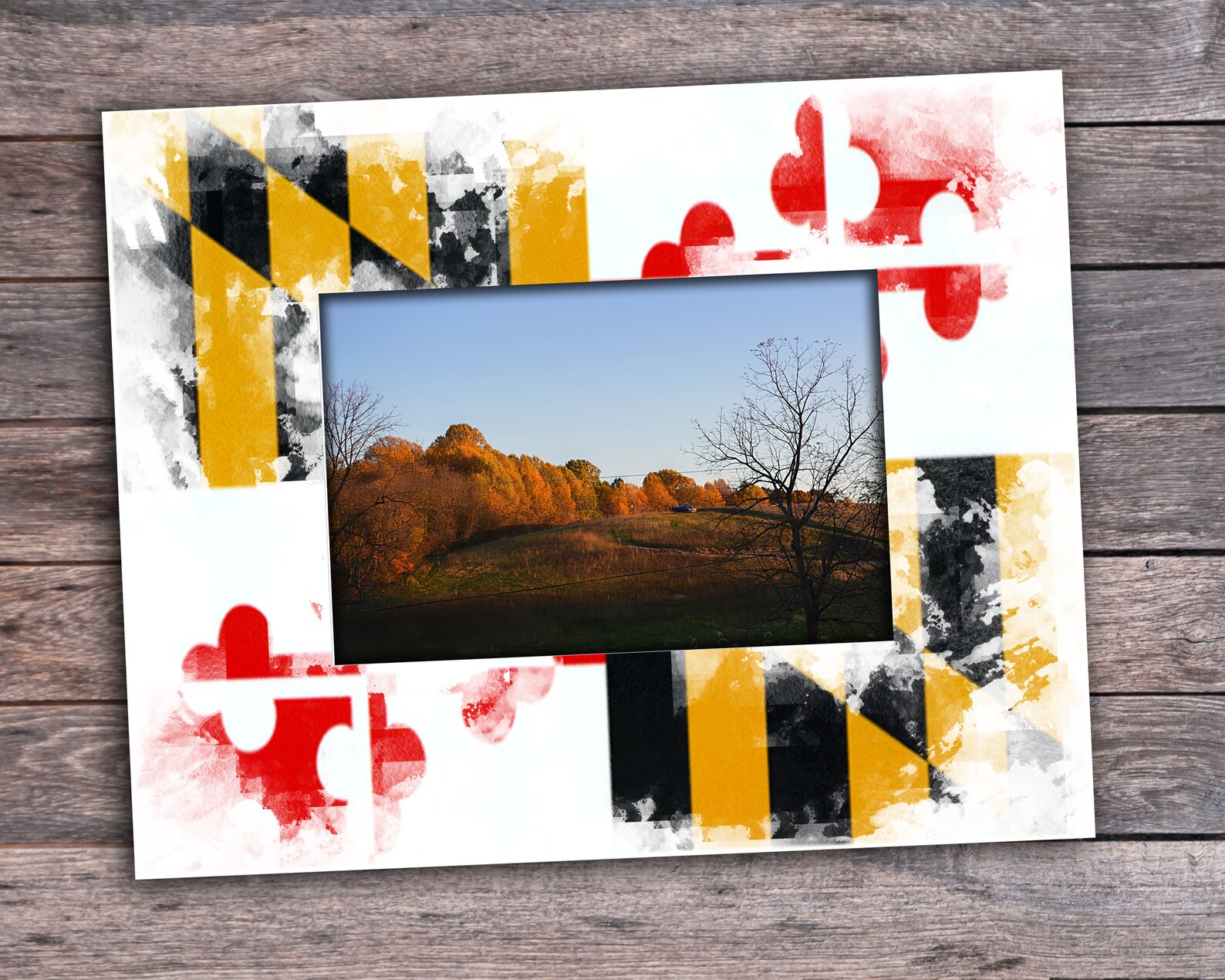 Maryland Printable Photo Mat, 8x10 Photo Mat for 4x6 Photo, Digital ...