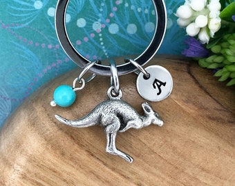 オーストラリアのお土産 - 本物のシルバーカンガルー陰嚢キーリング