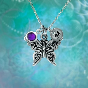 Butterfly Necklace Birthstone Etsy Australia