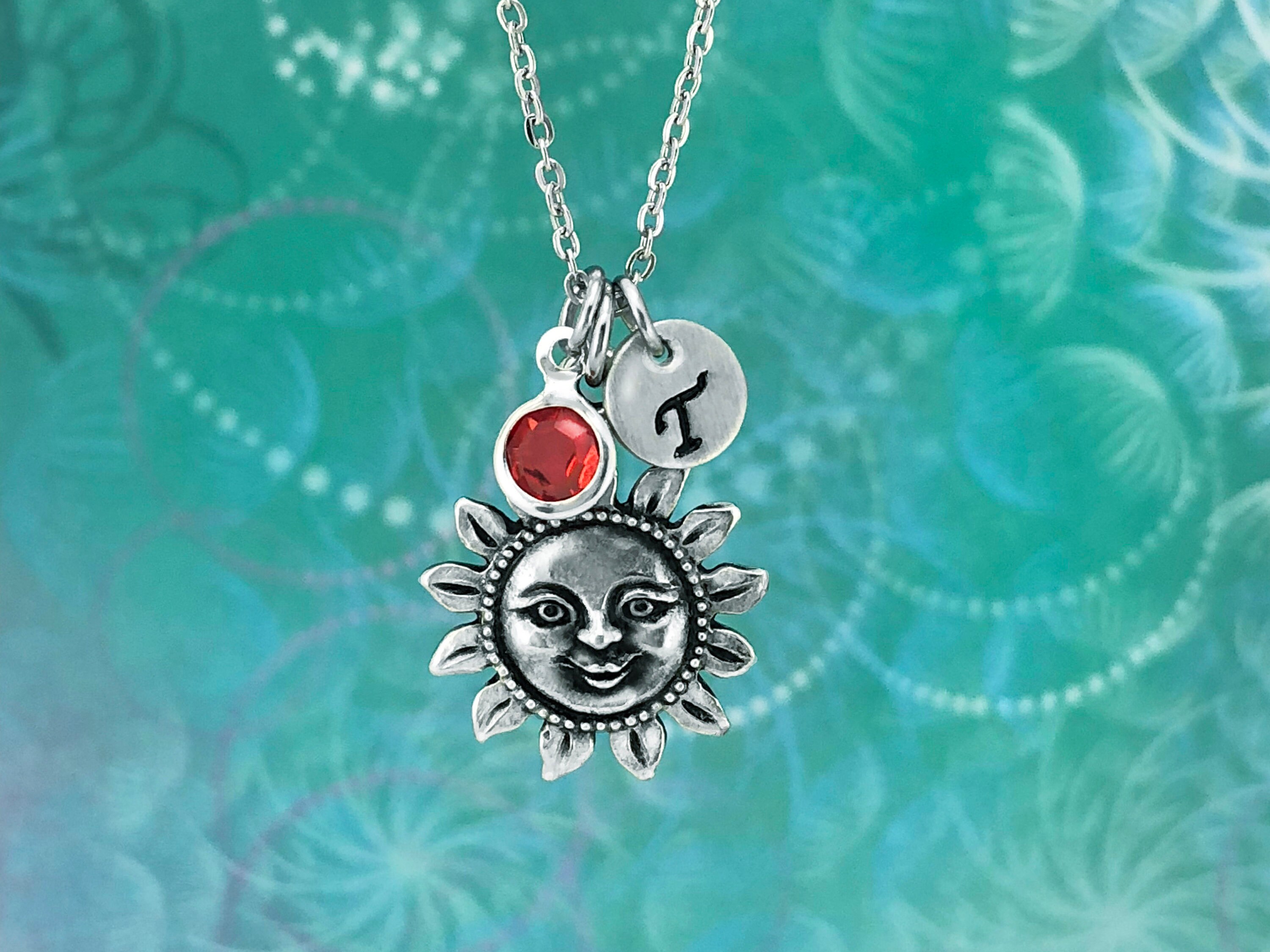 Sun Necklace Celestial Jewelry Personalised Sun Necklace Etsy