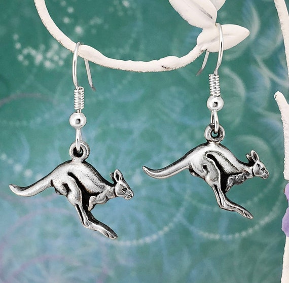 Kangaroo Earrings Dangle Drop Earrings Australian Kangaroo