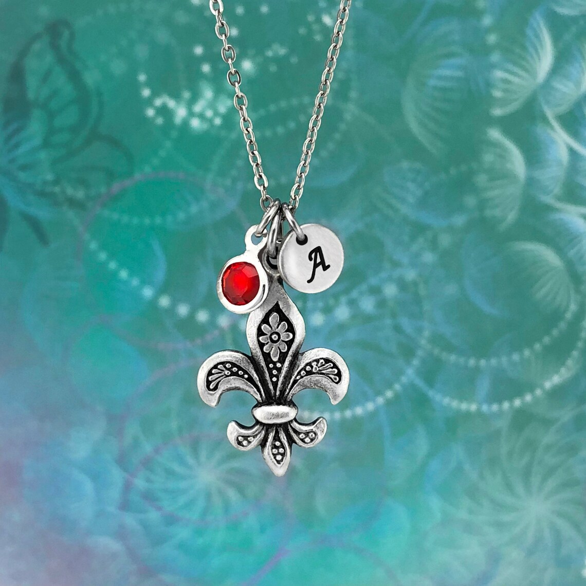 Fleur De Lis Necklace Personalized Necklace Fleur De Lis Etsy
