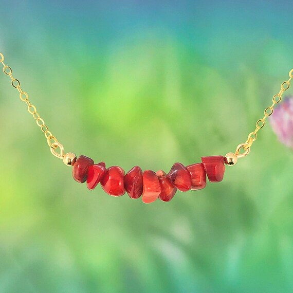 Cobra and Bellamy multi strand Mediterranean coral necklace