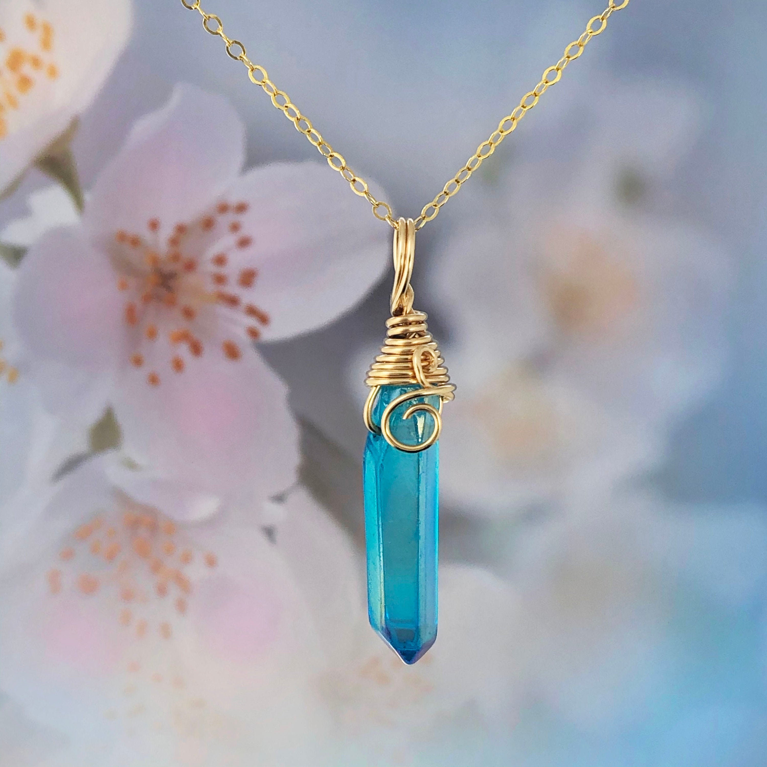 Lemurian cheap crystal pendant