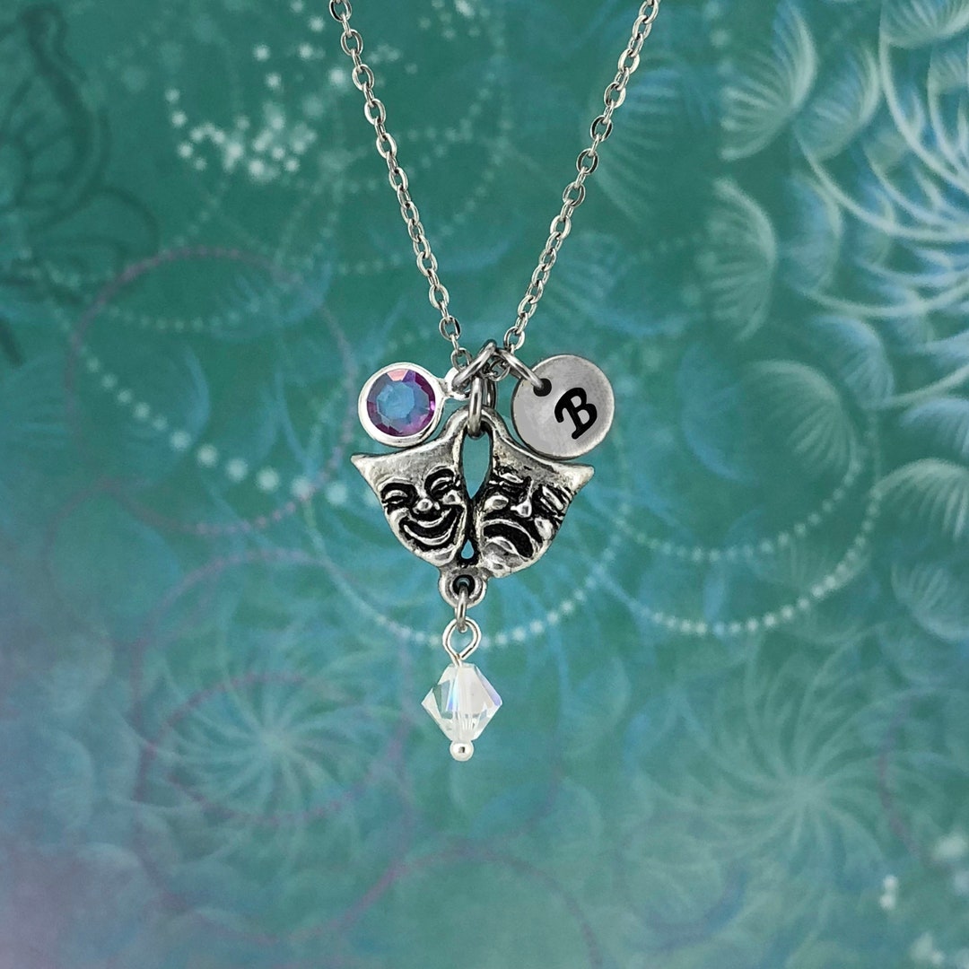 Drama Mask Necklace Personalized Necklace Theatre Jewelry Etsy