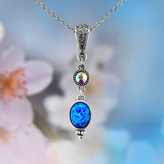 Blue fire opal pendant online