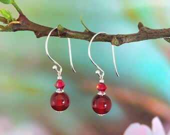 Boucles d’oreilles en agate de cornaline remplies d’or 14 carats, véritables boucles d’oreilles en cornaline rouge semi-précieuse, boucles d’oreilles de chakra de guérison et de protection