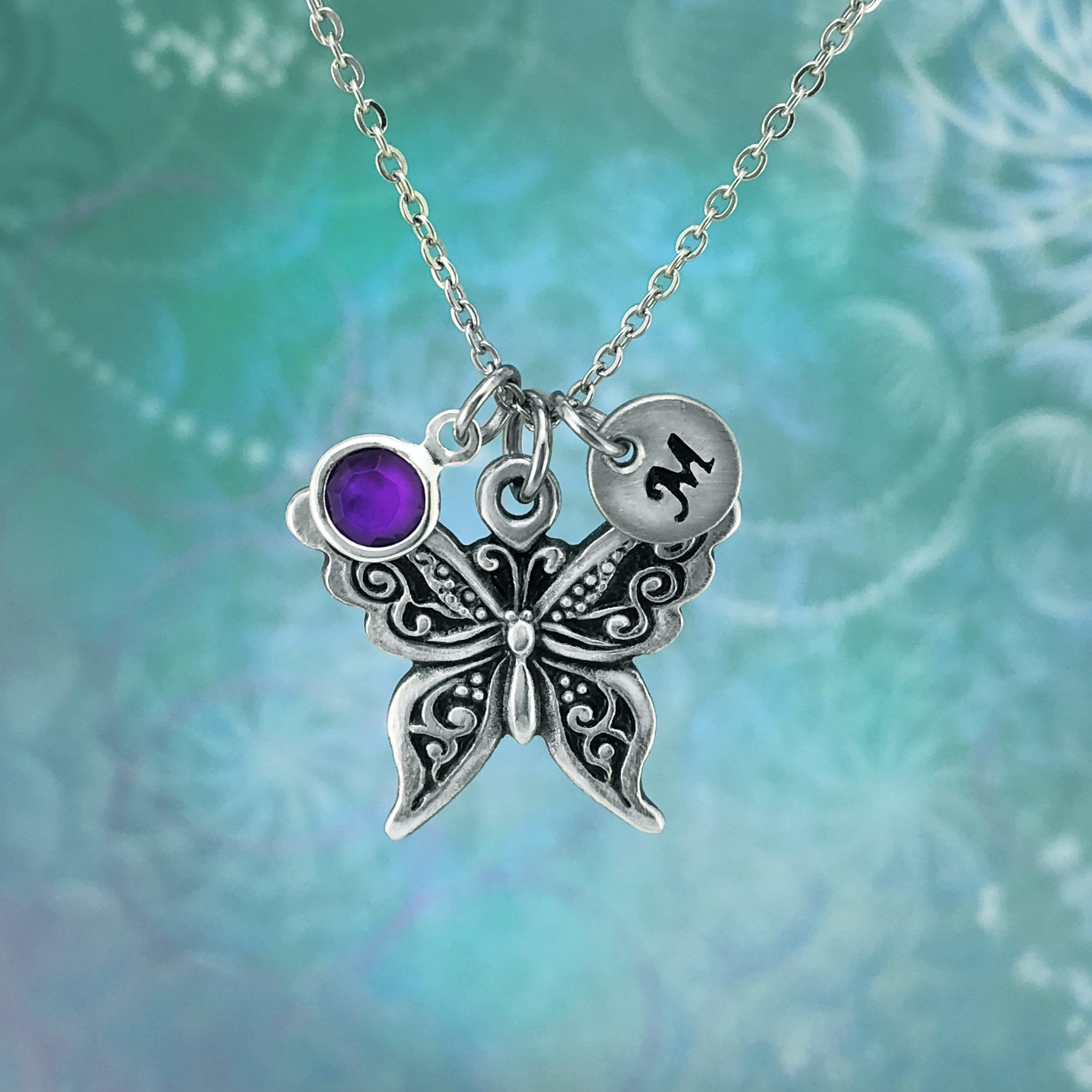 Butterfly Necklace Personalized Butterfly Necklace With Etsy