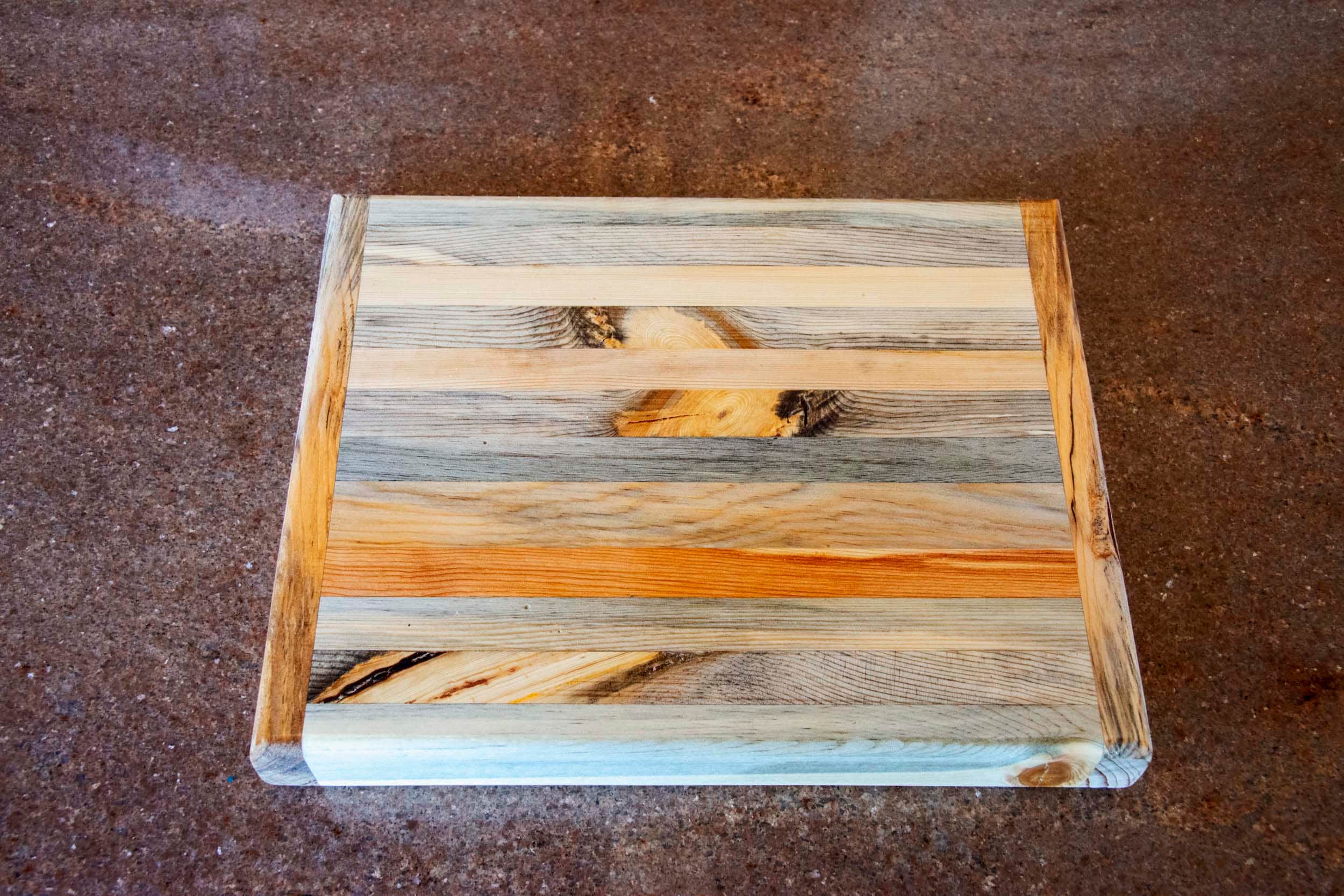 12 x10 and 1  inch thick Blue Stained Pine Butcher Block Cutting or Serving Boards