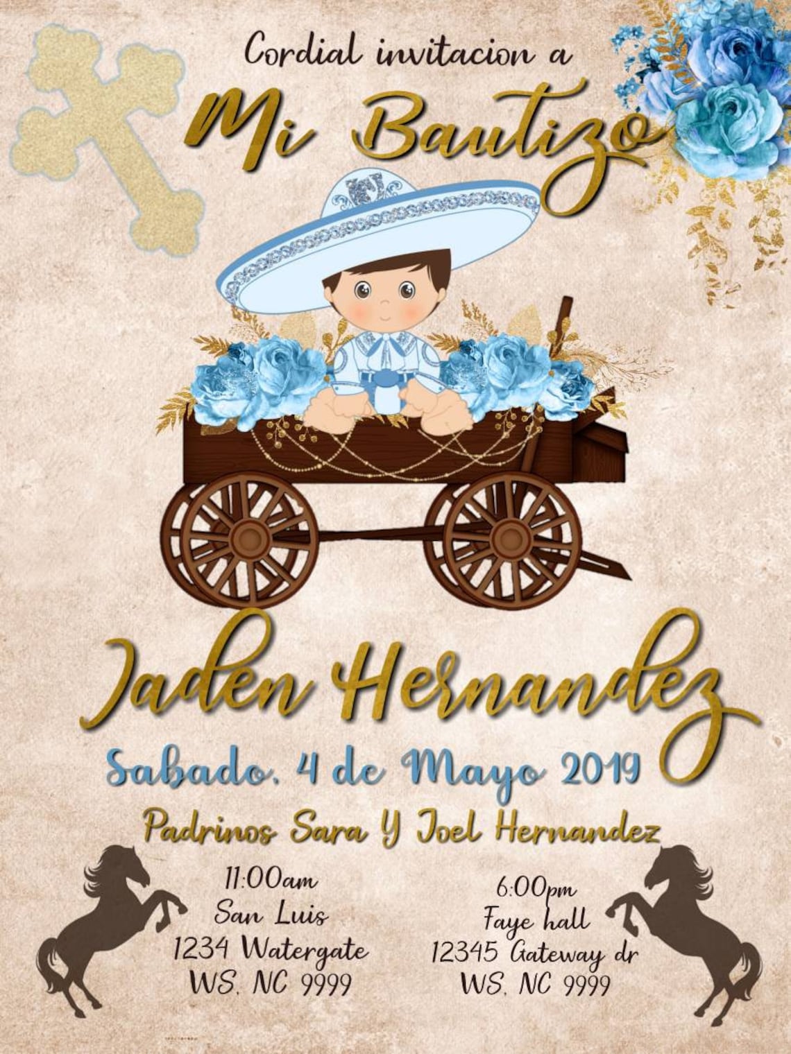 mexican-charro-invitation-charro-bautizo-invitation-blue-etsy
