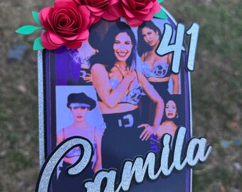 Selena Quintanilla inspired cake topper, Selena topper, bidi bidi cake topper, music inspired cake topper, tejana topper, Roses topper.