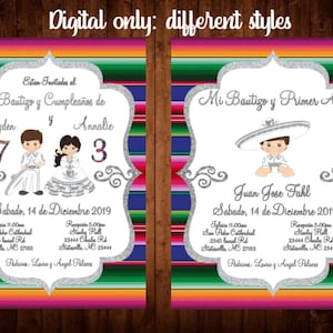 Mexican charro bautizo invitation, 24HR TURNAROUND Silver charro, Silver charra Baptism, bautizo invitation, Charra birthday