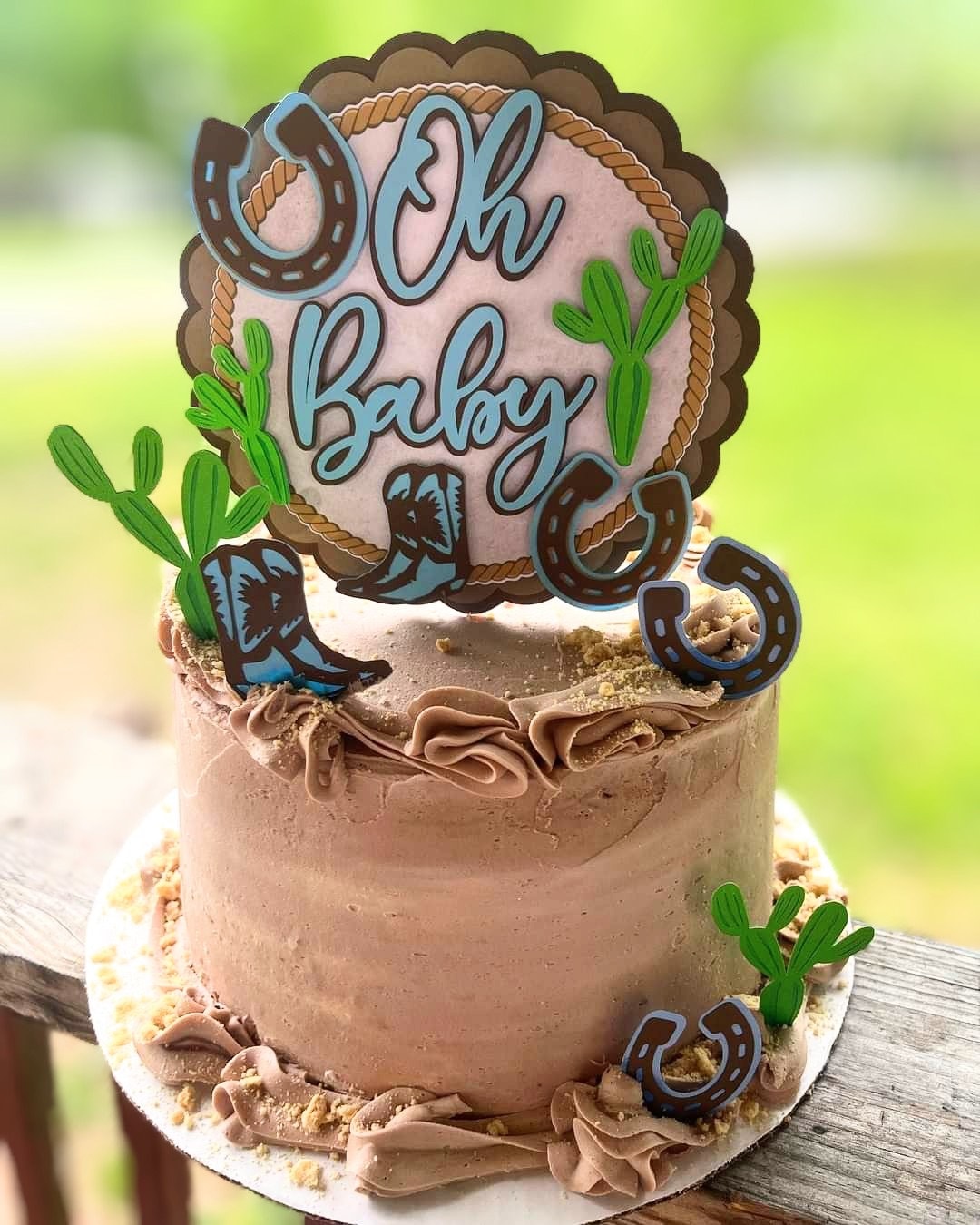 Buy Baby Western Baby Shower Cake Topper, Baby Cowboy Cake Topper, Baby  Rustic Cake Topper Online in India