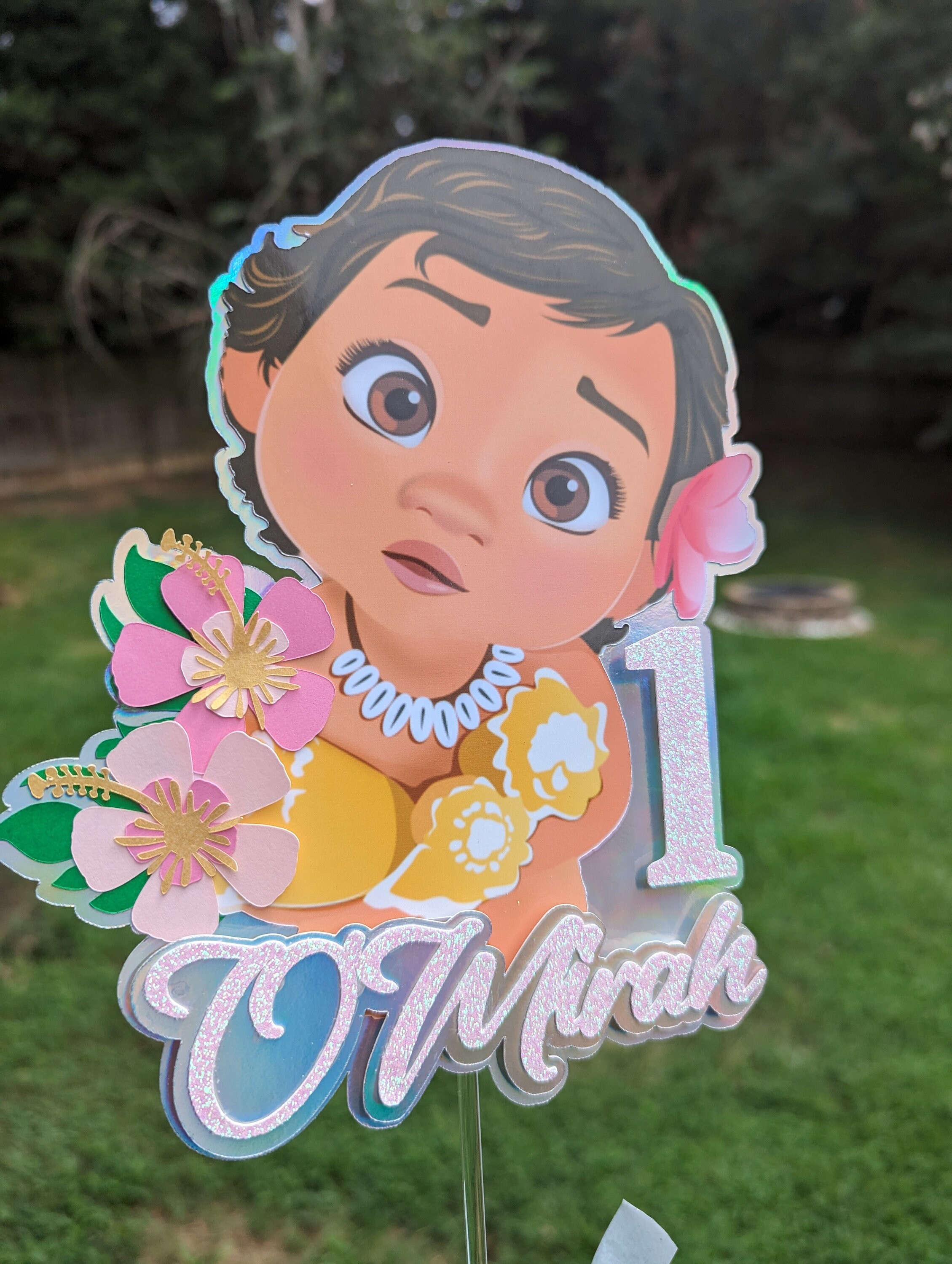 Moana Cake Topper Silver Baby Moana Cake Topper First - Etsy