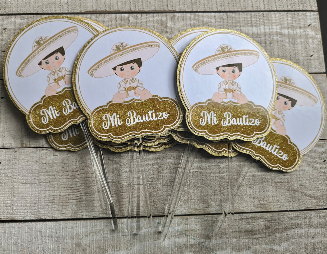 Charro Cake Topper, 12pc Charro Cupcake Toppers, Bautizo Y Primer Año