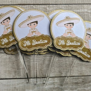 Charro cake topper, 12pc charro cupcake toppers, Bautizo y primer año, primer communion,