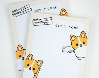 Get It Done Corgi Notepad