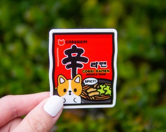 Corgi Ramen Vinyl Sticker