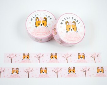 Corgi Flower Washi Tape