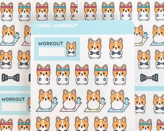 Corgi Workout Stickers