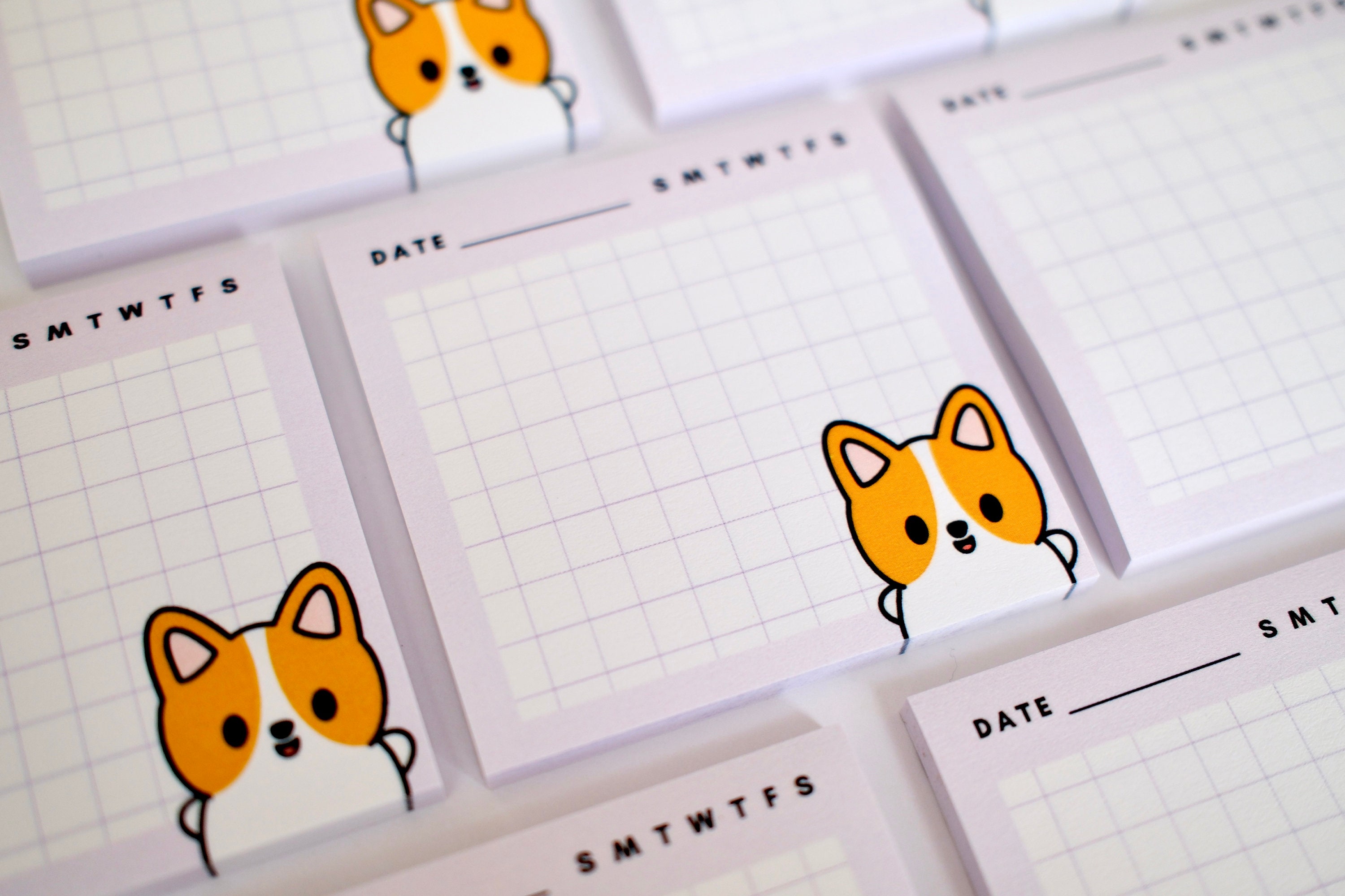 Editable Corgi Notes Corgi Grid Sticky Notes (dated) - Etsy