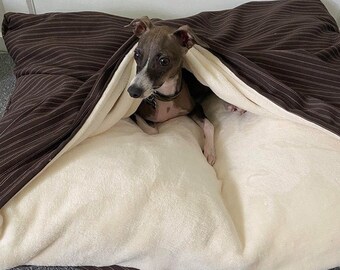 Cave dog bed, Dog bed cover, Snuggle bed, Whippets.  90 cm x 70 cm.