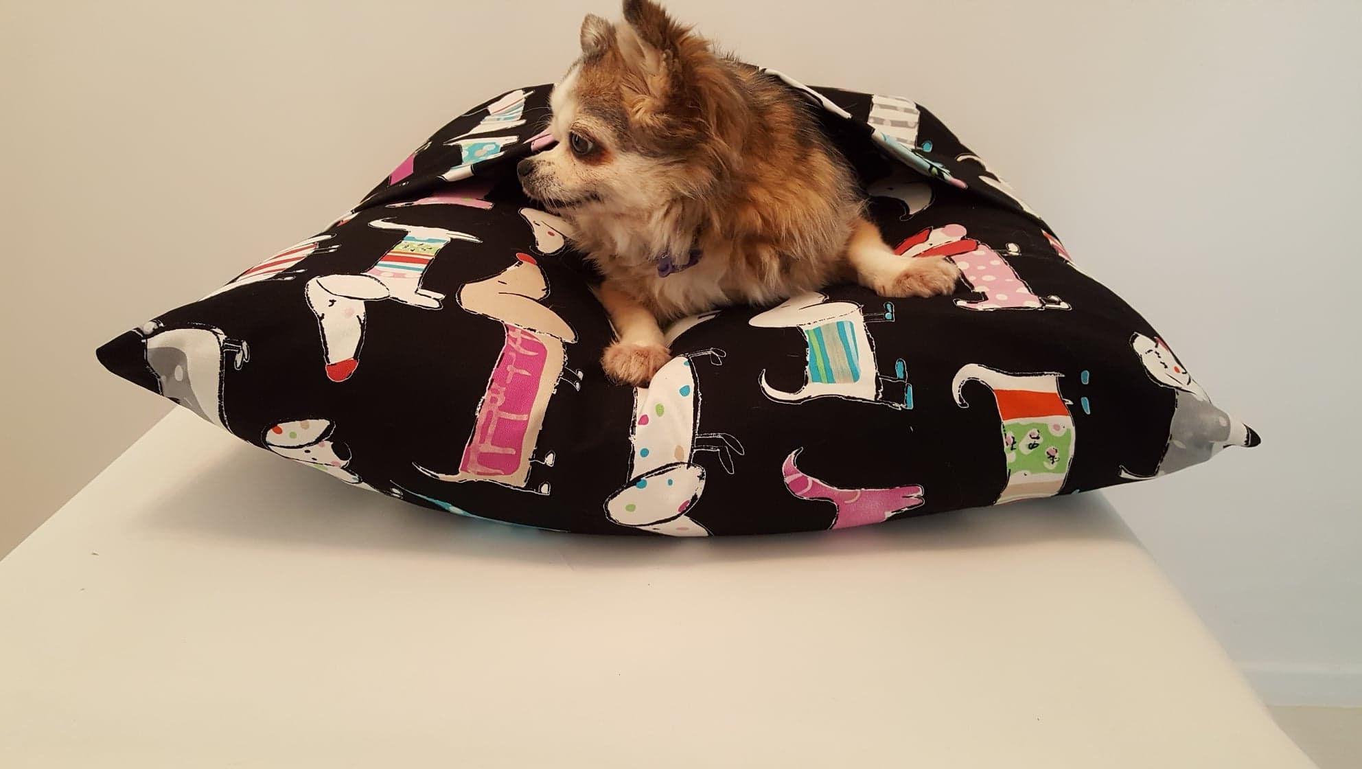 Dog bed cover, Dog pillow bed, Dachshund bed