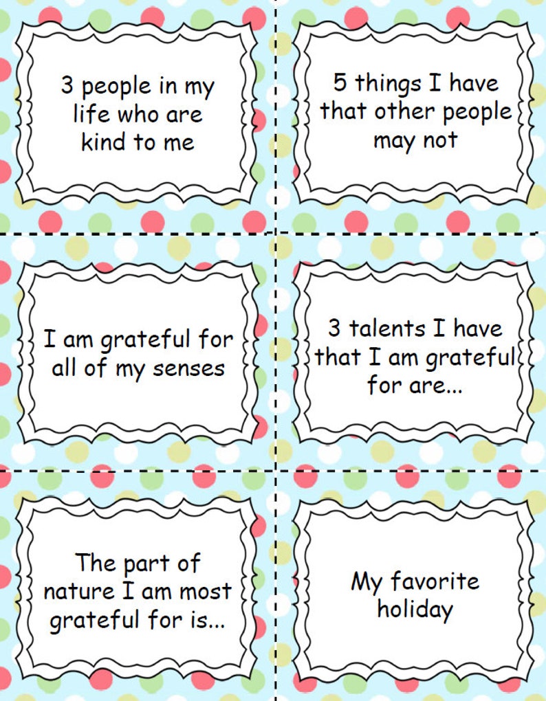 101 Gratitude Prompt Cards for Kids Gratitude Journal Aid | Etsy