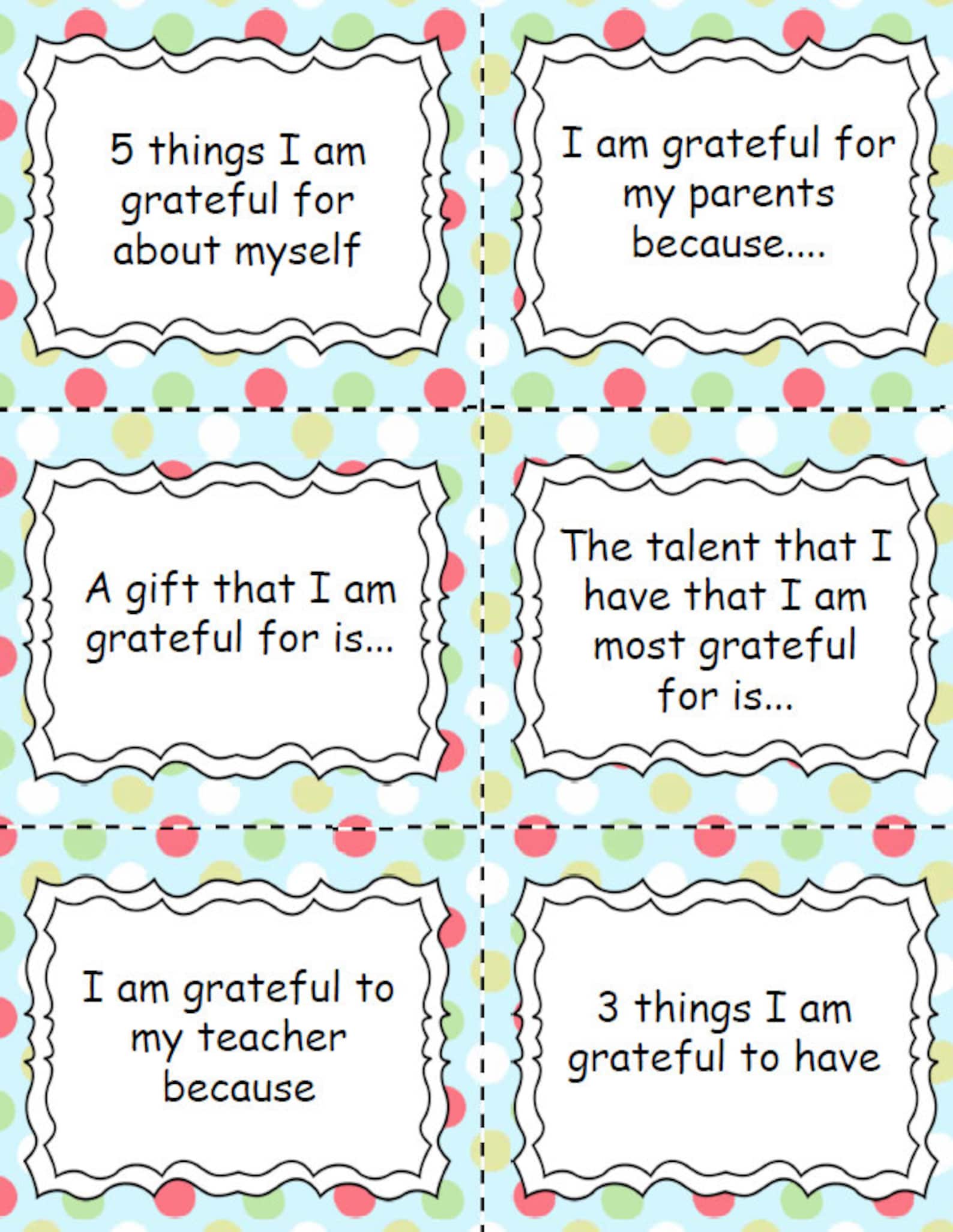 101 Gratitude Prompt Cards for Kids Gratitude Journal Aid | Etsy UK