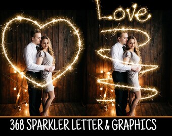 Sparklers fonts: wedding Christmas sparkler Alpahbet photoshop Overlays, Long Exposure, Photo Overlays, Christmas Firework letters Overlays