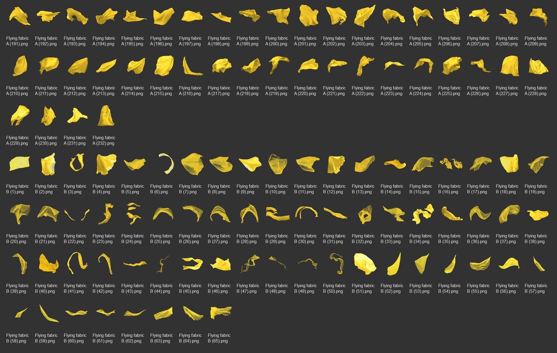 300 Yellow Flying Fabric Overlays, Summer Photoshop Overlays, Yellow ...