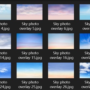 60 Sky overlays,blue sky,sunset,clouds,photoshop overlays,texture,dramatic,overlay,nature sky,bundle,sky overlays image 3