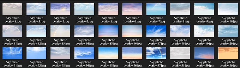 60 Sky overlays,blue sky,sunset,clouds,photoshop overlays,texture,dramatic,overlay,nature sky,bundle,sky overlays image 3