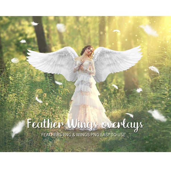 Angel Wings Photo Prop overlays,photoshop overlays,Feather Overlays Photo Overlays, Wings PNG magic fairy fantasy wing