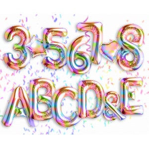 59 Rainbow Letters & Number Balloon Overlays Png, Birthday Overlays,  Photoshop overlays Wedding overlays Festive overlays, Holiday balloons