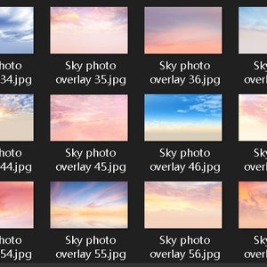 60 Sky overlays,blue sky,sunset,clouds,photoshop overlays,texture,dramatic,overlay,nature sky,bundle,sky overlays image 4