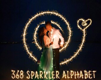 Christmas sparkler font: Christmas Firework letters Overlays, Christmas sparkler Photoshop Overlays, Happy new years overlays, Long Exposure