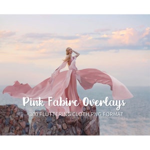 300 Pink flying fabric: flying dress overlay Flowing Cloth Waving overlays, Pink Silk and wedding dress overlays Waving photo backdrop